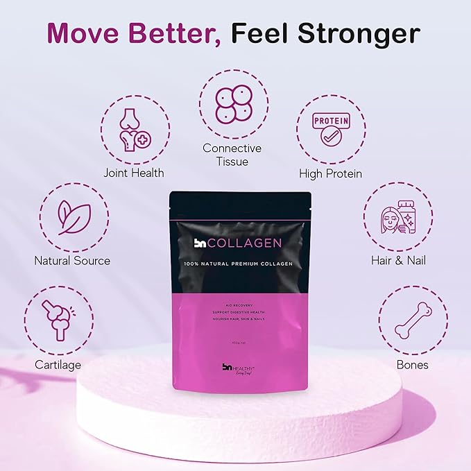 BNHealthy Collagen Peptides Powder 2-Pack for Hair Skin Nails and Joints - Premium Bovine Collagen - 100% Tasteless Formula with 13.5g Protein Per Serving