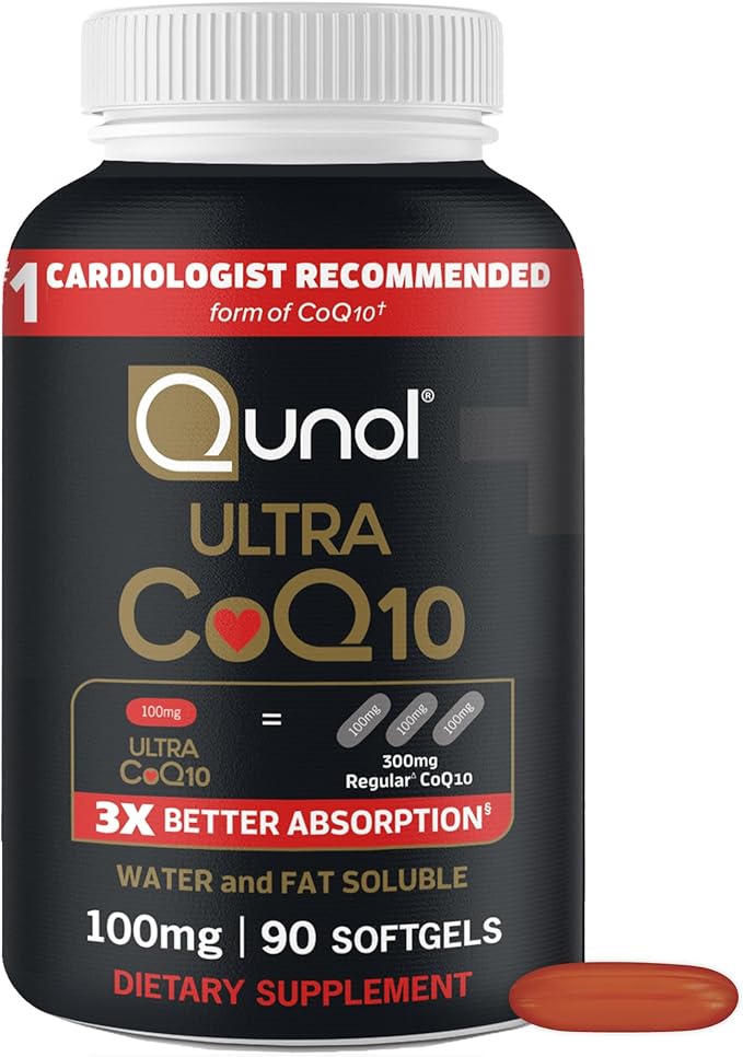 Qunol Ultra CoQ10 100mg Softgels- 3x Better Absorption Antioxidant for Heart Health &amp Energy Production Coenzyme Q10 Vitamins and Supplements 3 Month Supply 90 Count