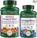 Purity Products Women’s Perfect Multi + OmegaBerry Fish Oil Women's Multi (Supports Urinary Tract Health Immune Bone Hair Skin Nails + More) - OmegaBerry (1250mg Omega-3 Vitamin D3 + More)