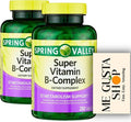 Spring Valley Super Vitamin B Complex Tablets Dietary Supplement 250 Count Pack of 02 + me Gusta Sticker