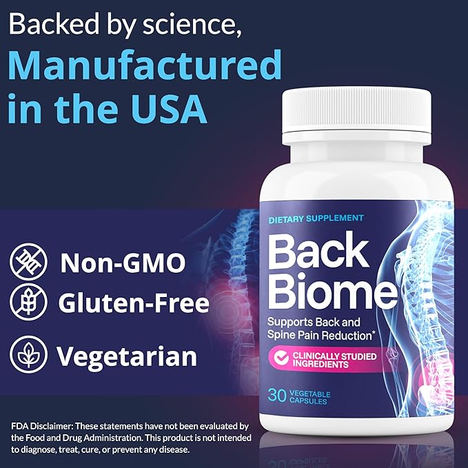 – Advanced 7-Strain Probiotic Formula for Gut &amp Back Health – Supports Digestive Balance Promotes Spinal Comfort – Non-GMO Vegan 30 Capsules