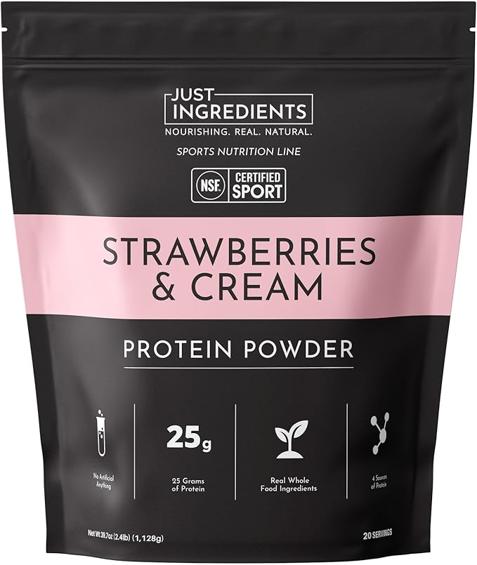 JUST INGREDIENTS Strawberries and Cream Protein Powder - NSF