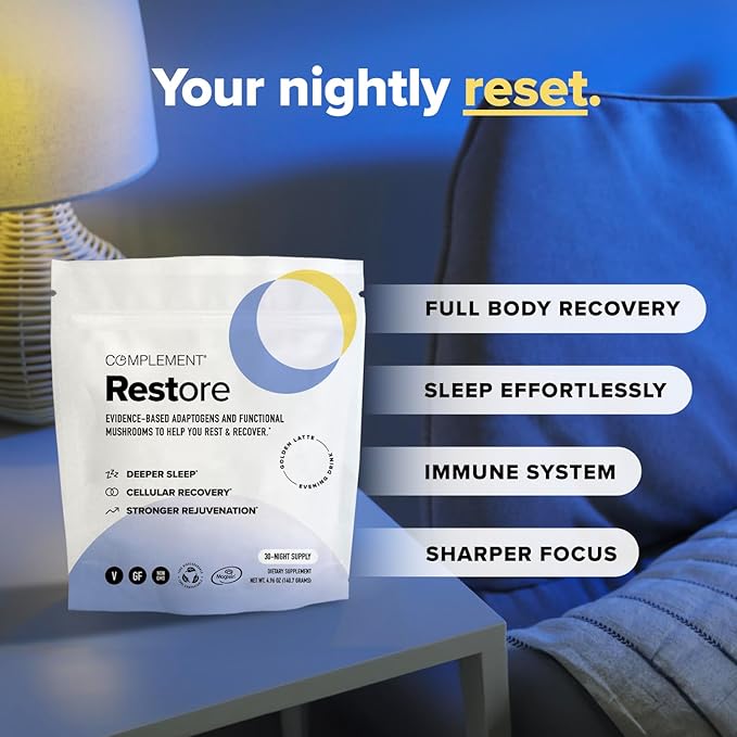 Complement Relax &amp Restore Bundle | Magnesium &amp Adaptogen Power Duo for Stress Relief Muscle Recovery Sleep Support &amp Enhanced Relaxation