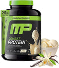 MusclePharm Combat Protein Powder Vanilla Flavor Fuels Muscles for Productive Workouts 5 Protein Sources including Whey Protein Isolate &amp Egg Albumin Gluten Free 4 lb 52 Servings