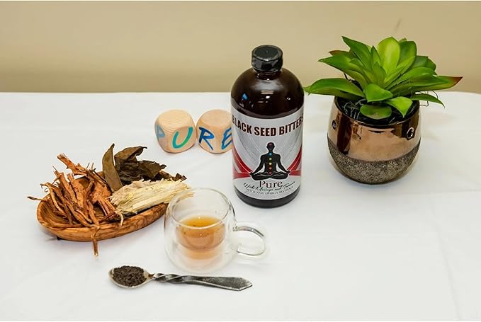 Liquid Blenz Black Seed Bitters with Moringa &amp Turmeric | Botanical Herbal Blend | Crafted with Natural Ingredients | 16 fl oz