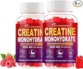 Creatine Monohydrate Gummies Infused with 5g Creatine for Men and Women Chewable Creatine Monohydrate for Muscle Strength Muscle Builder Energy Boost Pre-Workout Supplement- 180 Raspberry Gummies