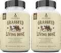 Ancestral Supplements Grass Fed Beef Living Bone Supplement Bone Meal Capsules Support Bone Health Oral and Joint Health and Flexibility Non-GMO 180 Capsules (Pack of 2)