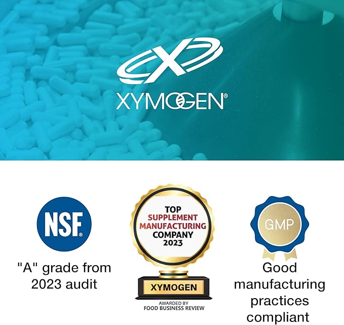 XYMOGEN Chelated Zinc Glycinate Supplement (120 Vegan Capsules)
