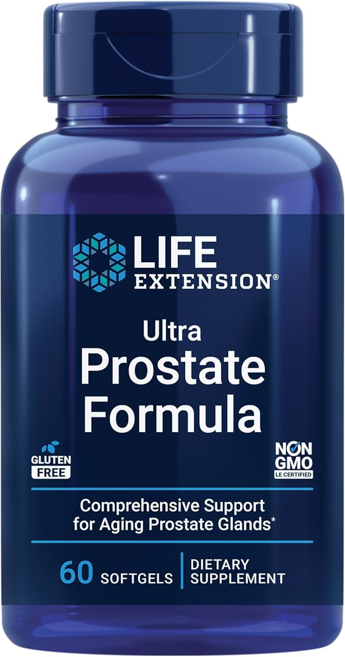 Life Extension Super Ubiquinol CoQ10 with PQQ CoQ10 PQQ &amp Ultra Prostate Formula Saw Palmetto for Men pygeum