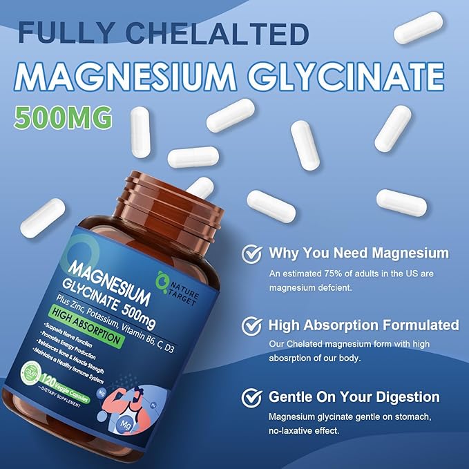Magnesium Glycinate with Prebiotic Fiber Supplement