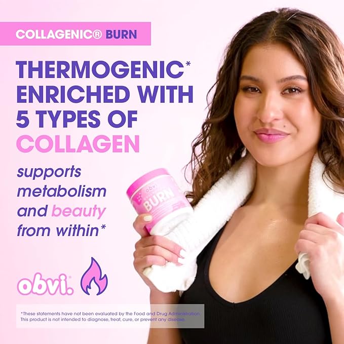 Obvi Collagenic Burn Day &amp Night Bundle | Collagen Green Tea Ashwagandha GABA &amp Melatonin | 24-Hour Collagen Support