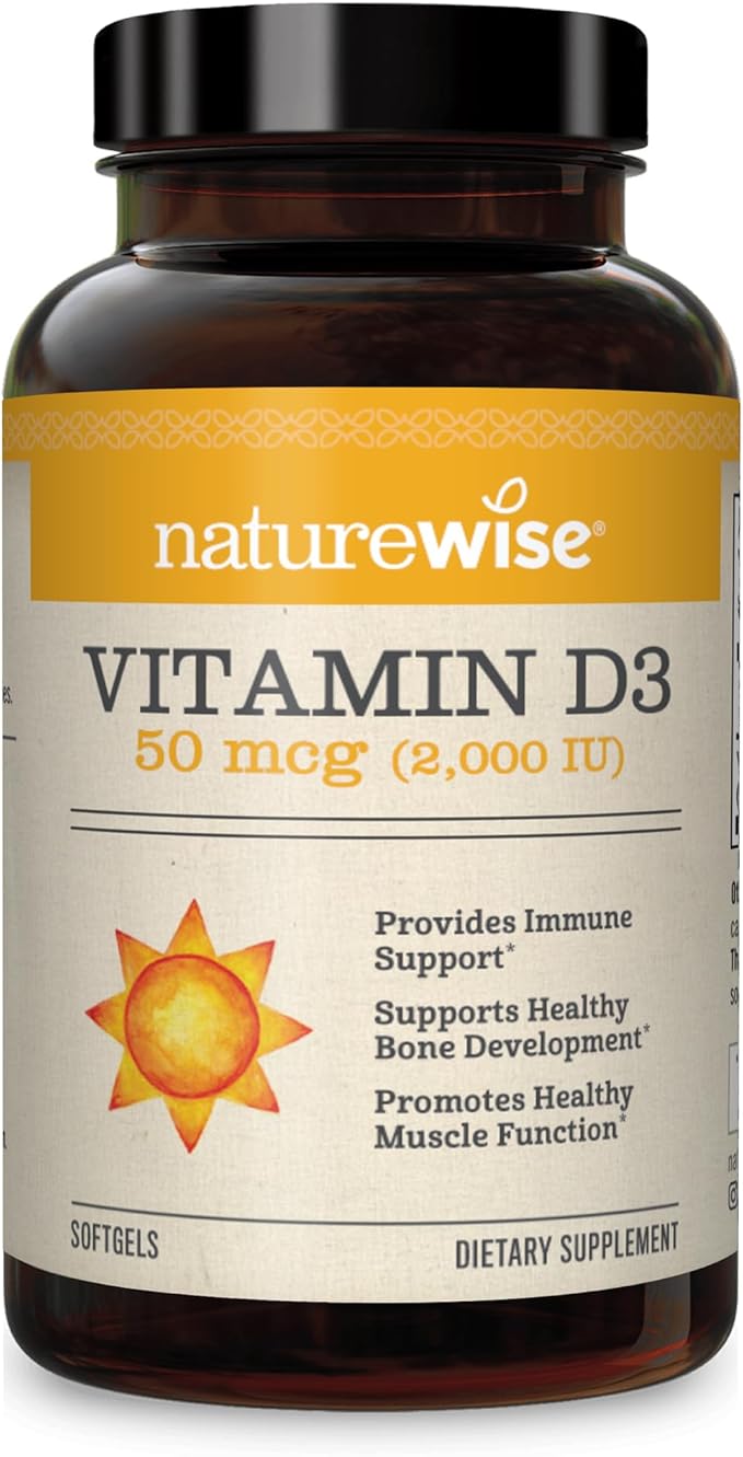 NatureWise Vegan Vitamin K2 100mcg &amp MK4 500mcg Bone Health - Vitamin D3 2000iu Immune Support 360 Count