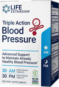 Life Extension Triple Action Blood Pressure Heart Health Supplement quercetin stevia Extract melatonin Morning and Night Support Gluten-Free Non-GMO Vegetarian 60 Tablets