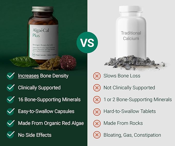 ALGAECAL Bundle - D3 Complete (1000 IU) + K2 Vitamin E Vitamin A &amp Plant-Based Calcium for Stronger Bones