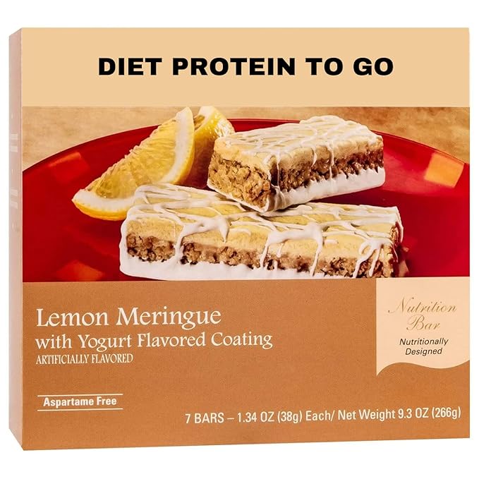 DPTG - Gourmet High Protein Snack Bar High Protein Low Calorie Low Carb Snack Pack Aspartame Free Bariatric Friendly Ideal Protein Compatible (Lemon Meringue)