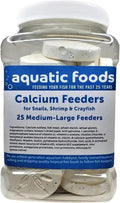 Aquatic Foods Inc. Calcium Feeder Disks for Shrimp Snails Crabs Crayfish Hermit Crabs and All Tropical Fish 25 Count Jar of Medium-Large Feeder Disks