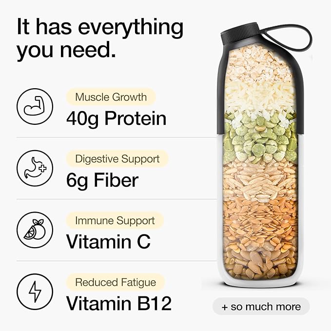 Huel Black Edition Bundle | Vanilla 40g Vegan Protein Powder + Shaker Bottle | Nutritionally Complete Meal | 27 Vitamins and Minerals Gluten Free | Lockable Lid to Avoid Spills | BPA Free