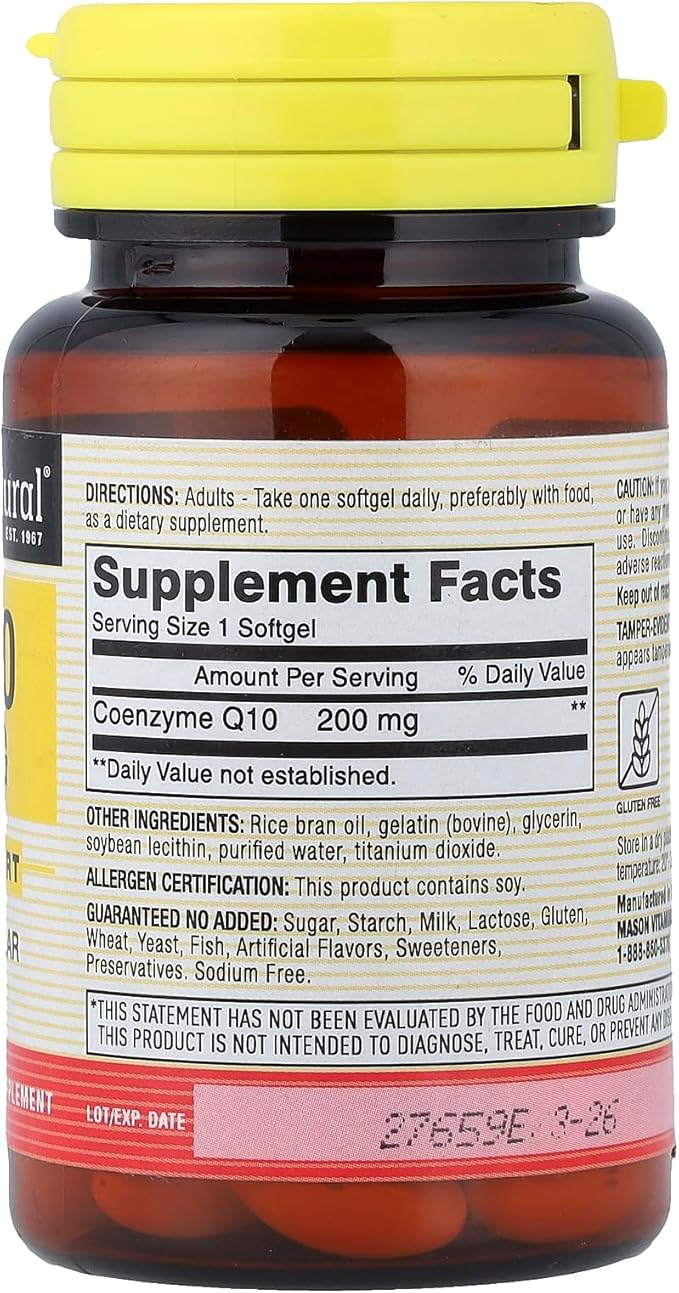 Mason Vitamins Q-10 Co-Enzyme Softgels 200 mg 30 Count