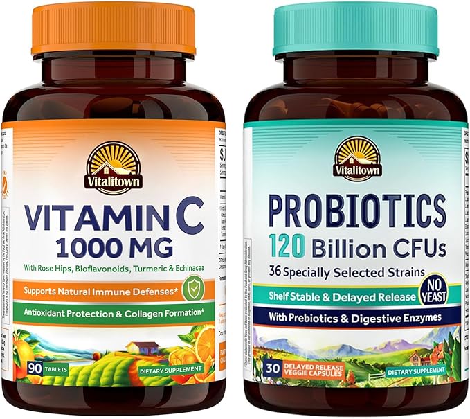 Vitalitown Vitamin C Complex 1000mg and Probiotics 120 Billion CFUs