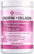 Creatine for Women + Collagen Peptides 5g Each - Muscle Beauty Performance
