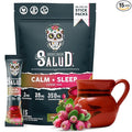 Salud 2-in-1 Sleep Aid + Calm Drink Mix Prickly Pear Flavor Melatonin Magnesium Saffron Extract L-Theanine Non-GMO Gluten Free Vegan Low Calorie 1g of Sugar (15 Servings)