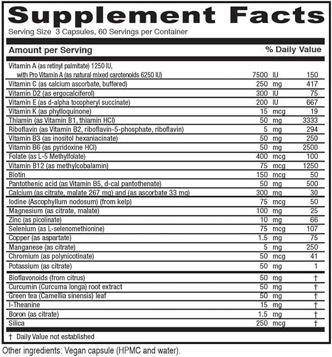 Vitanica - Mid-Life Symmetry 50-65 High Potency Multivitamin and Mineral Vegan 180 Capsules