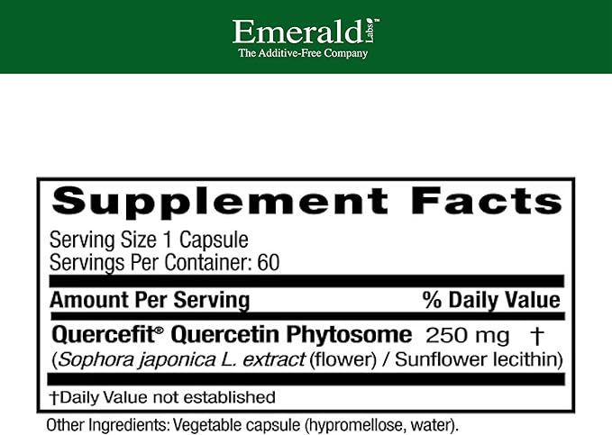EMERALD LABS Quercetin Phytosome - Quercetin Complex for Immune Support - Vegan &amp Gluten-Free - 60 Vegetable Capsules