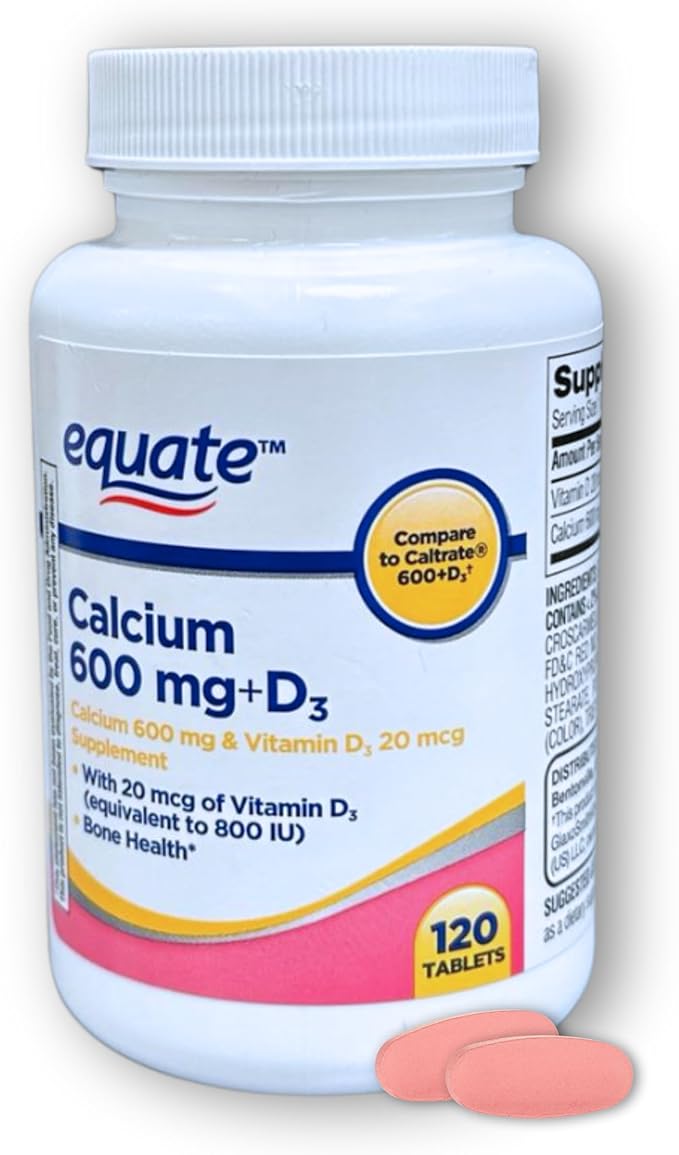 Calcium 600 mg with Vitamin D3- Tablets 120 Count (Pack of 1) Boxed by Fusion Shop Store