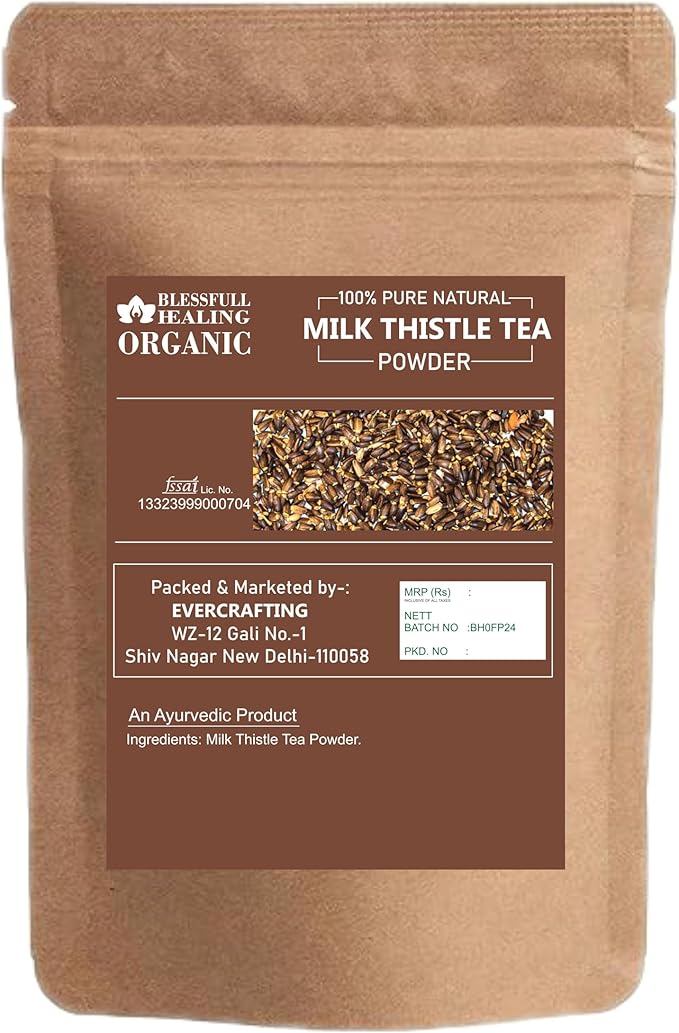 Blessfull Healing Organic Milk Thistle Tea Powder 100% Pure Natural 100 Gram / 3.52 oz