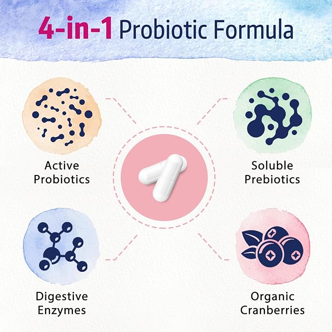 Bonawell Probiotics 120 Billion &amp Probiotics for Women Bundle Digestion Immunity Women’s Health Probiotic 120 Billion Caps 30ct &amp Probiotics for Women Caps 30ct