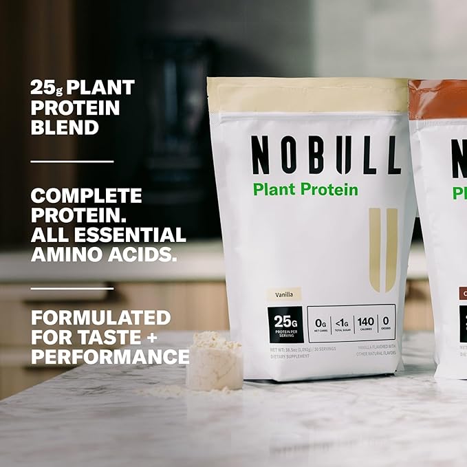 NOBULL Plant-Based Protein | Clean Plant Protein Powder for Muscle Growth Recovery &amp Performance Nutrition Vanilla 30 Servings