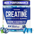 Creatine Monohydrate Gummies 5g – Pre-Workout Energy &amp Muscle Growth Support for Men &amp Women | Blueberry Electrolyte Gummies 120 Count