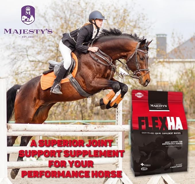 Majesty's Flex HA Wafers - Superior Performance Horse/Equine Joint Support Supplement - HA Vitamin C Yucca Glucosamine (Peppermint 2 Pack (120 Count Total))