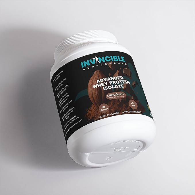 Advanced Whey Protein Isolate Chocolate 22g Protein MCT Oil Digestive Support Non-GMO Made with Cocoa Post Workout Recovery Shake