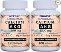 Liposomal Calcium AKG 1500mg Vitamin C D3 K2 Mg+ &amp Probiotics Supplement-240 Softgels