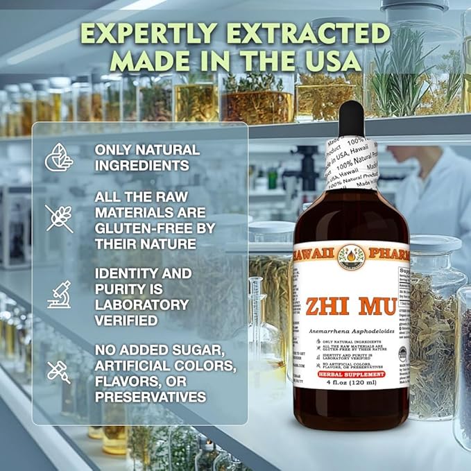 Zhi Mu (Anemarrhena Asphodeloides) Dry Root Tincture All Natural Vegan Pure Liquid Extract - 32 fl.oz