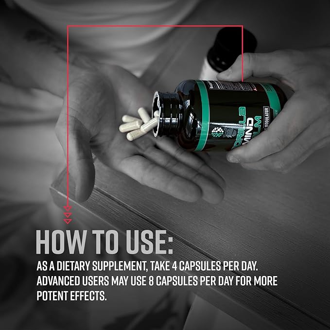 Gorilla Mind Calm (120 Capsules) - Potent Relaxation &amp Stress Reduction | Cortisol &amp Stress Modulator | Enhanced Recovery