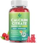 1200mg Calcium Citrate with Vitamin D3 Gummies for Bones Muscles Immune Support Chewable Calcium Citrate with Vitamin D3 K2 C Magnesium Zinc Raspberry
