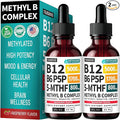 (2-Pack) Methylated B Complex Liquid Drops with Active L-Methylfolate - B12 Sublingual Drops Vitamin B Complex - Vegan B 12 Vitamin 5000mcg Non-GMO Raspberry Flavor No Sugar 2 Fl oz 80 Servings