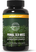 Primal Harvest Sea Moss Capsules with Bladderwack and Irish Sea Moss Chlorella Broccoli Seed Extract Plant-Based Supplements for Adults