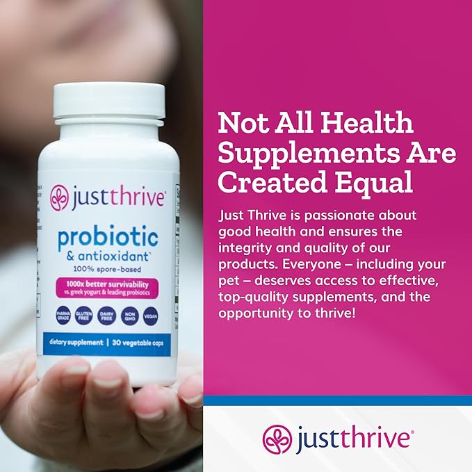 Just Thrive Gut Health Bundle – Probiotic &amp Antioxidant Supplement (30 Caps) + Gut 4-tify Intestinal Lining Support (90 Caps) – Spore-Based Digestive &amp Immune Support for Women &amp Men