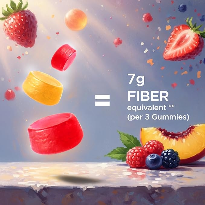 Vitamatic Prebiotic Fiber Gummies for Adults 7G Extra Strength Zero Sugar Added 240 Pectin Based Gummies Digestive Health &amp Regularity Support (Pack of 2)