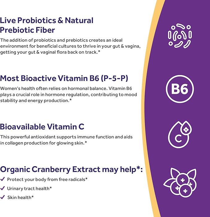 Doctor's Recipes Women's Probiotic 100 Billion CFU 30 Capsules and Magnesium Glycinate 420mg with Vitamin B6 &amp D3