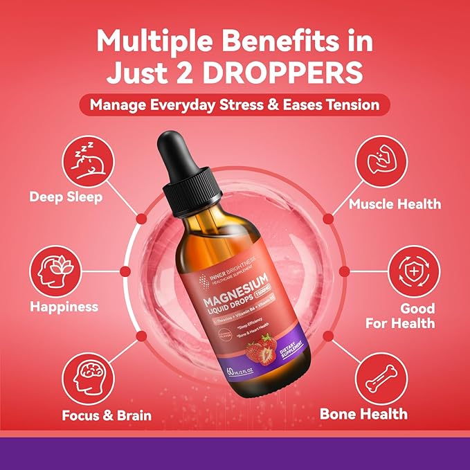 Magnesium Glycinate｜Gummies for Adults Sleep Relaxation &amp Focus Pineapple Flavor &amp Liquid with Magnesium Citrate &amp Taurate Strawberry Flavor