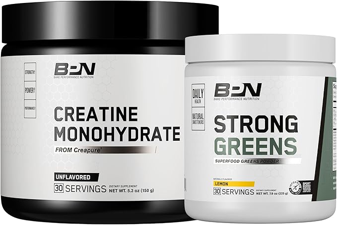BARE PERFORMANCE NUTRITION BPN Creatine Monohydrate &amp Strong Greens Bundle