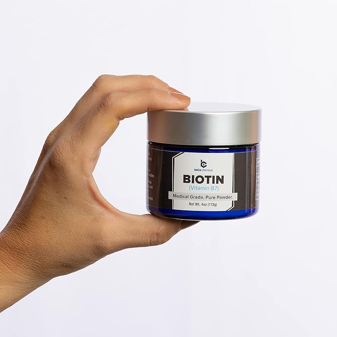 Belle Chemical Biotin (Vitamin B7) Pure Powder 4oz (113g) Hair Nails Metabolism Cell Growth