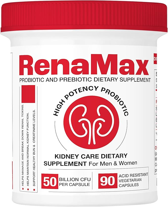 Capsule Kidney Restores &amp Kidney Care Supplement - Probiotic &amp Prebiotic Supplement to Support Normal Kidney Function - 50 Billion CFU per Capsule - Made in U.S.A (90 Caps (1 Pack))