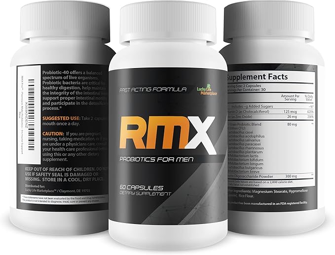 RMX Pro - Premium Male Formula with Both Probiotics &amp Prebiotics to Help Support Male Health - Our Best Probiotics for Men - Mood Support - Gut Support - Immune Support