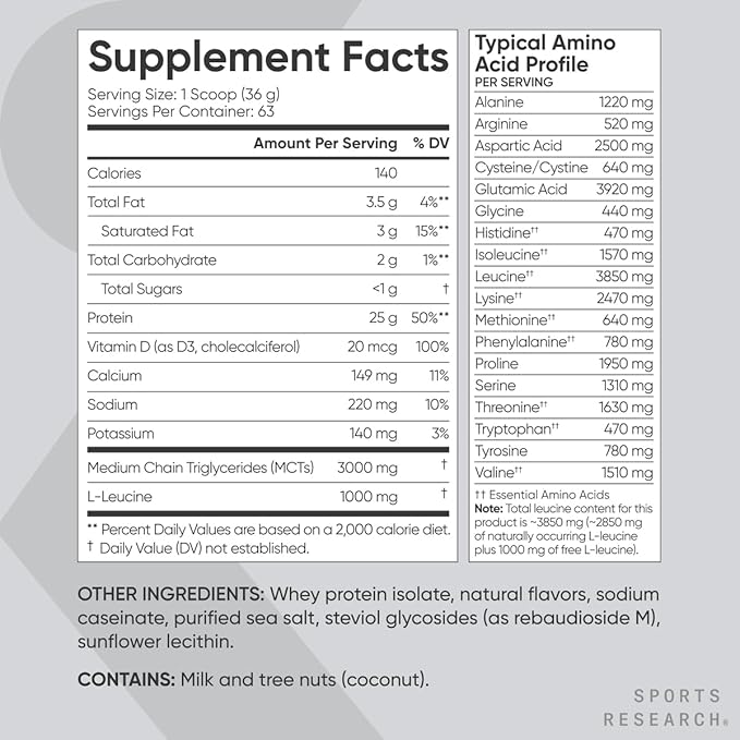 Sports Research® Protein Pack - Whey Isolate Protein Powder 5lb + Creatine Monohydrate 1.1lb + Collagen Peptides 1lb