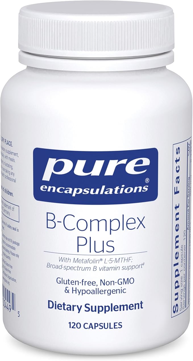 Pure Encapsulations B-Complex Plus - B Vitamins Supplement to Support Neurological Health Cardiovascular Health Energy Levels &amp Nervous System Support* - with Vitamin B12 &amp More - 120 Capsul